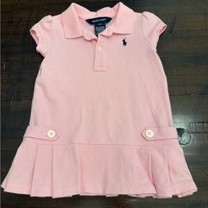 Ralph Lauren Light Pink Polo Dress for Kids with Navy Horse Excellent condition